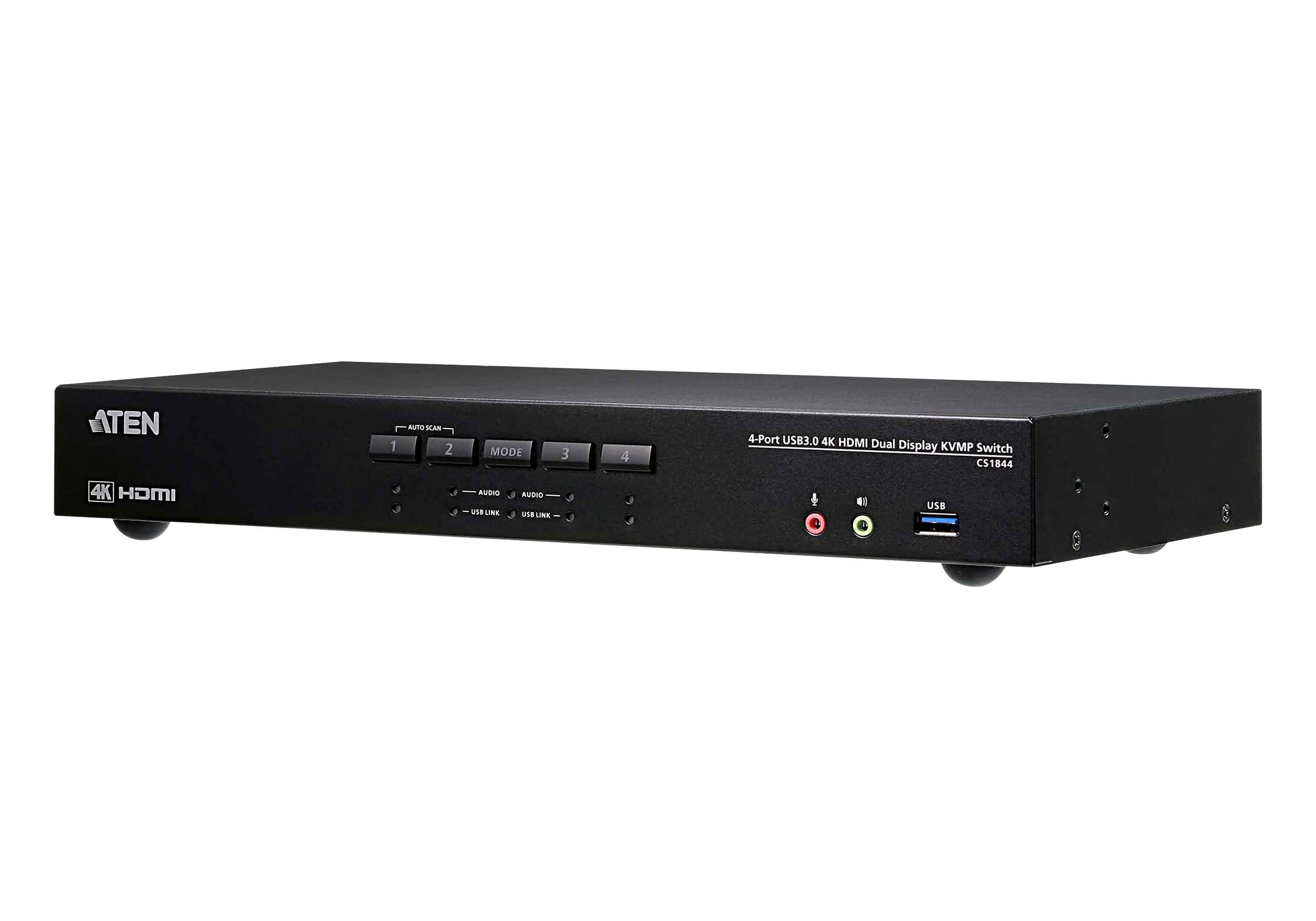 Aten Desktop KVMP Switch 4 Port Dual Display 4k HDMI w/ audio, Cables Included, 2x USB Port, Selection Via Front Panel Aten Desktop KVMP Switch 4 Port Dual Display 4k HDMI w/ audio, Cables Included, 2x USB Port, Selection Via Front Panel